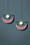 Wink Brass Light Pendant Design with Pink Tassels - MOXON London