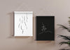 Magnetic Poster Hanger Frames On Wall with Minimal Sketch Art Prints