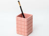 Pink Tiled Pen Pot - UK Made Stationery
