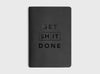 migoals get shit done classic to do list notebook in black and black with a motivational quote on the front to inspire and increase productivity