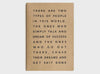 MiGoals manifesto get shit done to-do-list and notebook in kraft and black, with a motivational quote on the front cover designed to push you to achieve your goals.