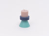 mini pastel coloured stack candle in nude powder blue and celeste by yod and co