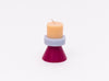 mini red stack candle in peach lilac and ruby by yod and co