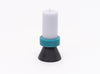 Tall stack candle in lilac turquoise and charcoal by yod and co