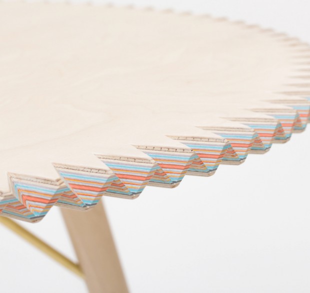 A simple table with a striking edge