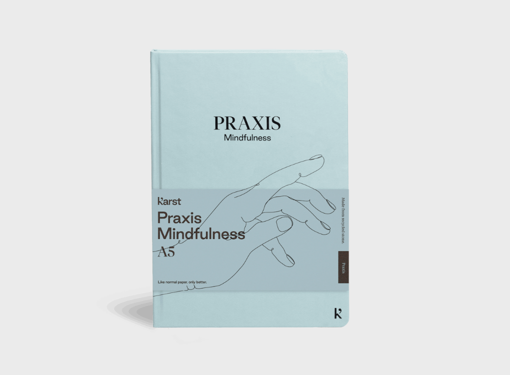 Karst light blue coloured mindfulness journal with environmentally friendly stone paper