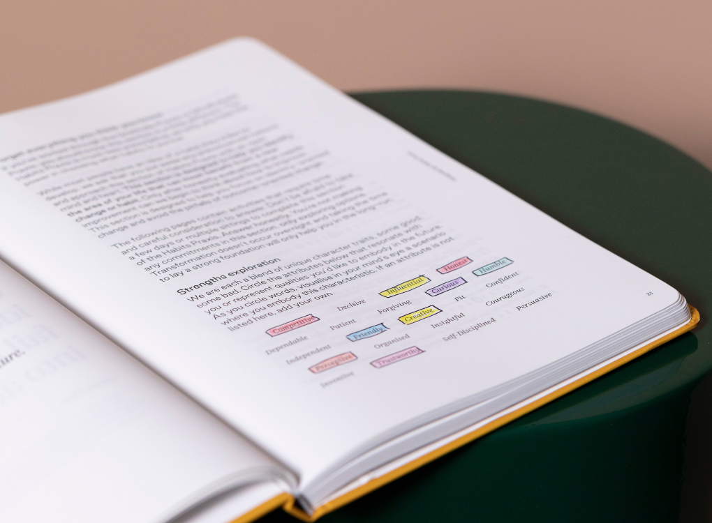 Internal page of Karst habits journal with environmentally friendly stone paper