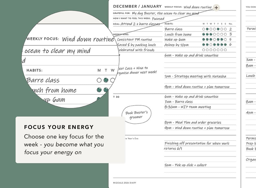MiGoals | 2026 GSD A5 Weekly Spread Diary