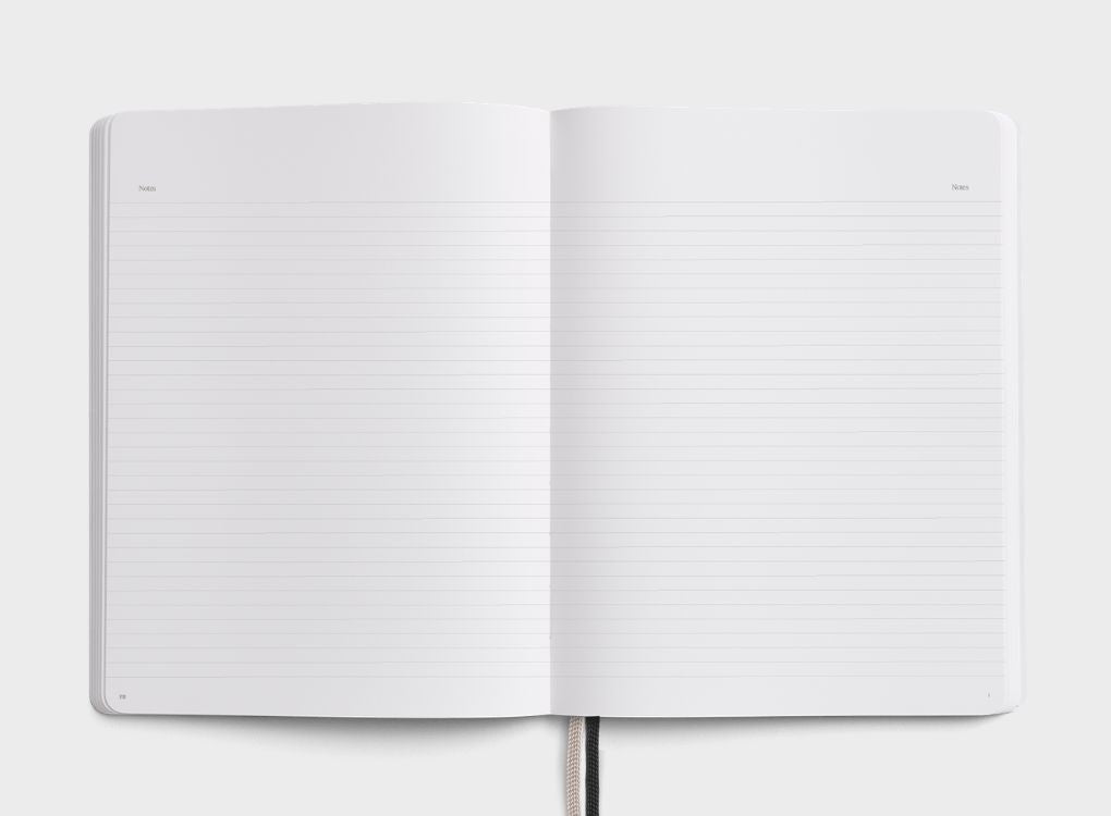 Karst Stone Paper B5 Pro Planner open to lined notes pages for journaling and extended planning