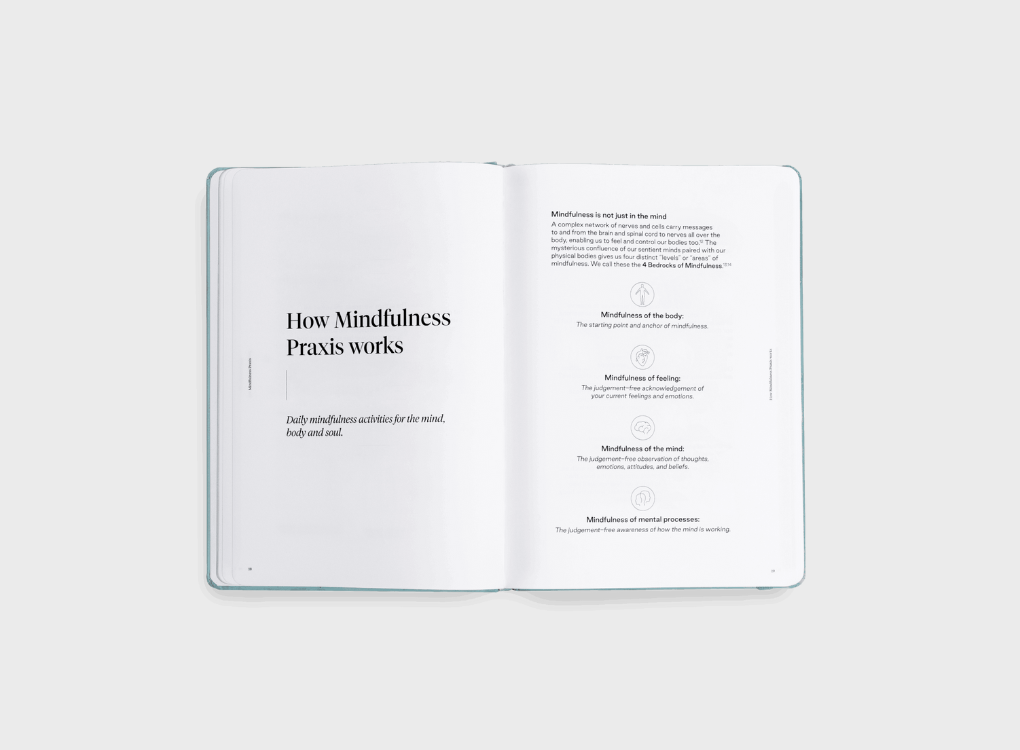 Internal page of Karst mindfulness journal with environmentally friendly stone paper