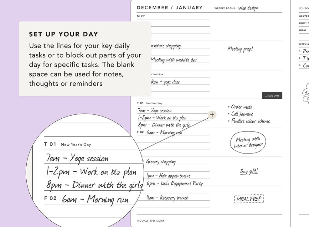 MiGoals | 2026 A5 Weekly Notes Goal Diary