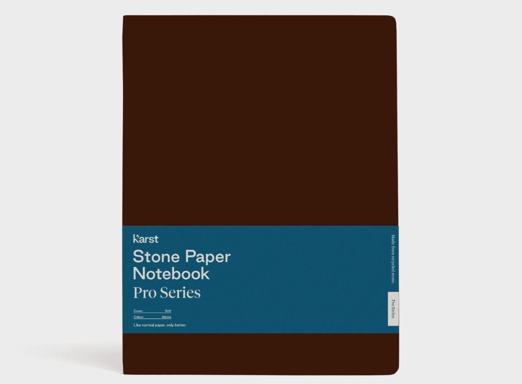 Karst notebook in Espresso with a vegan leather soft cover