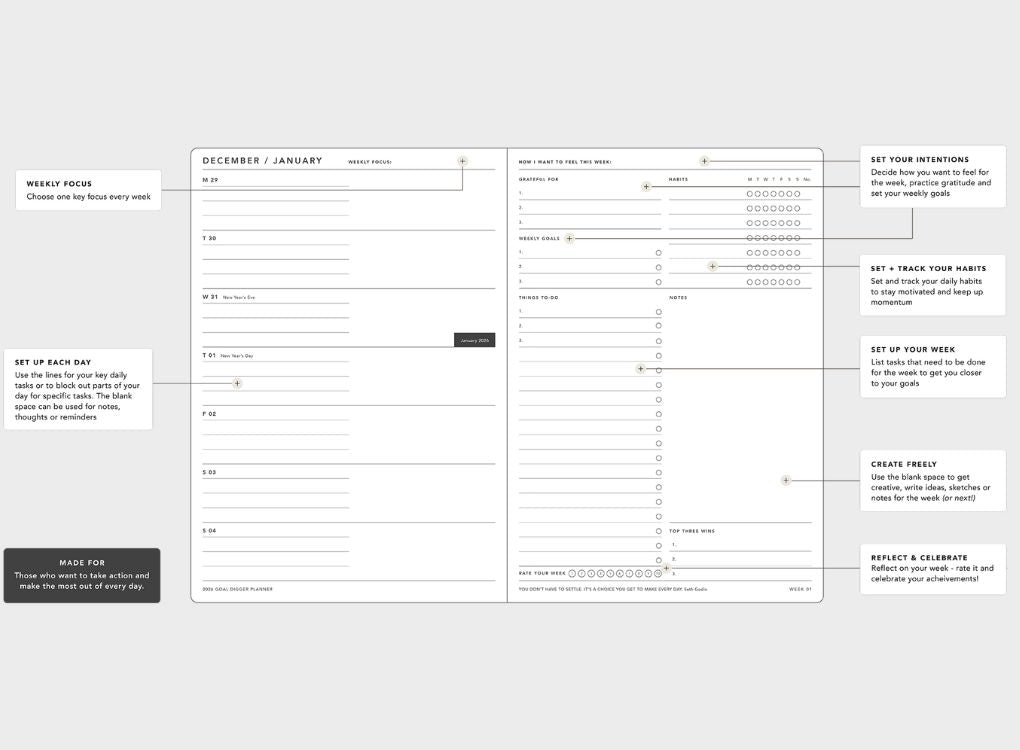 MiGoals | 2026 B5 Goal Digger Diary - Classic