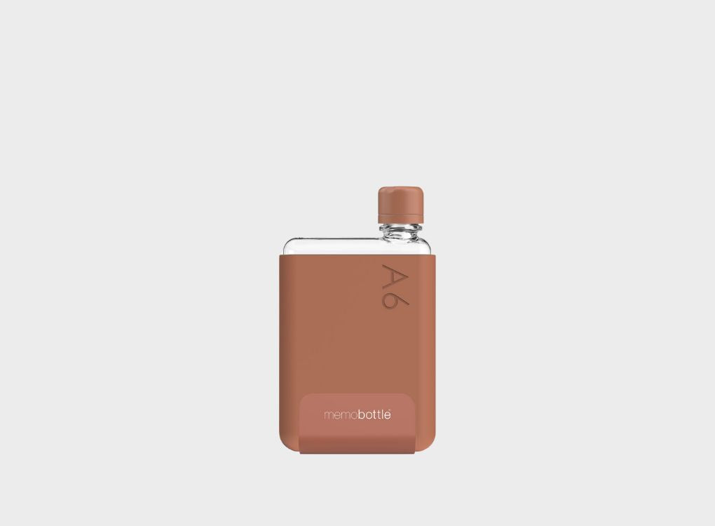 Terracotta flat water bottle by memobottle
