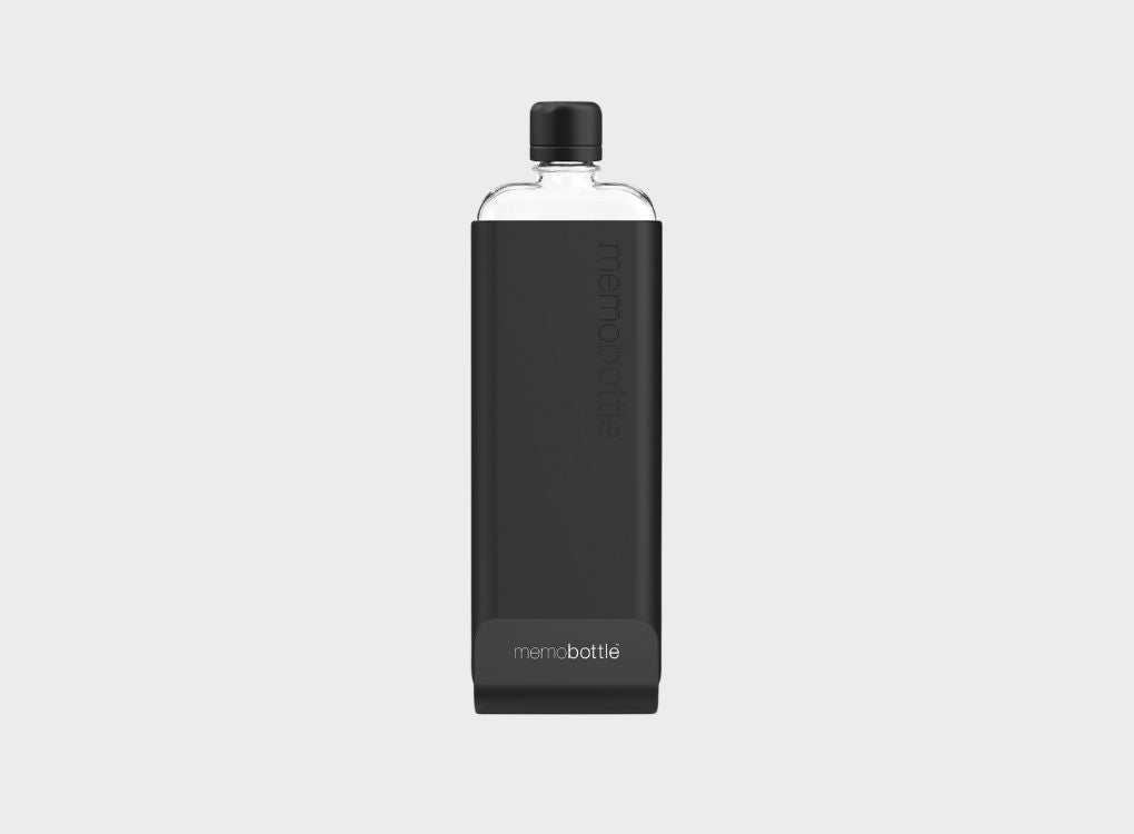Black with silicone sleeve Slim Waterbottle from memobottle