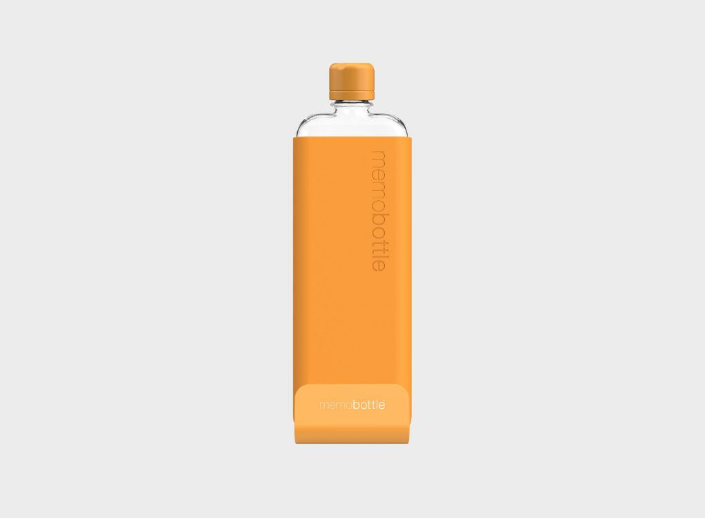 Mandarin Yellow Flat water bottle from B-corp brand Memobottle