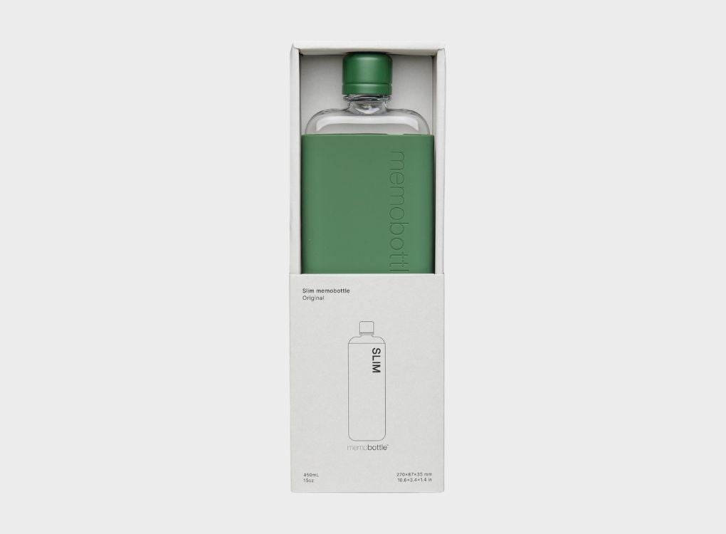 Sustainable bottle from memobottle in packaging
