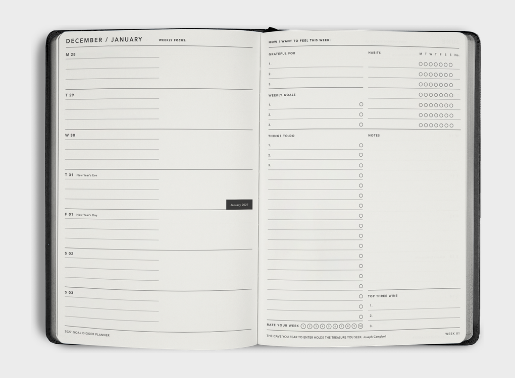 PRE ORDER MiGoals | 2027 B5 Goal Digger Diary - 2 cover styles available