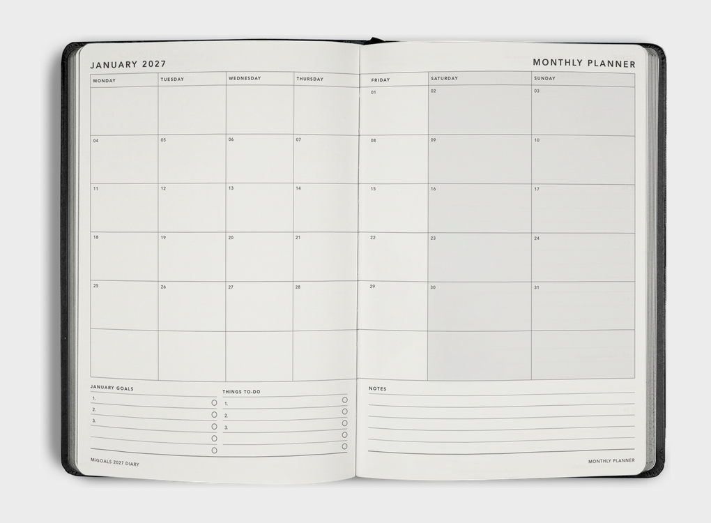 PRE ORDER MiGoals | 2027 A5 Weekly Notes Goal Diary