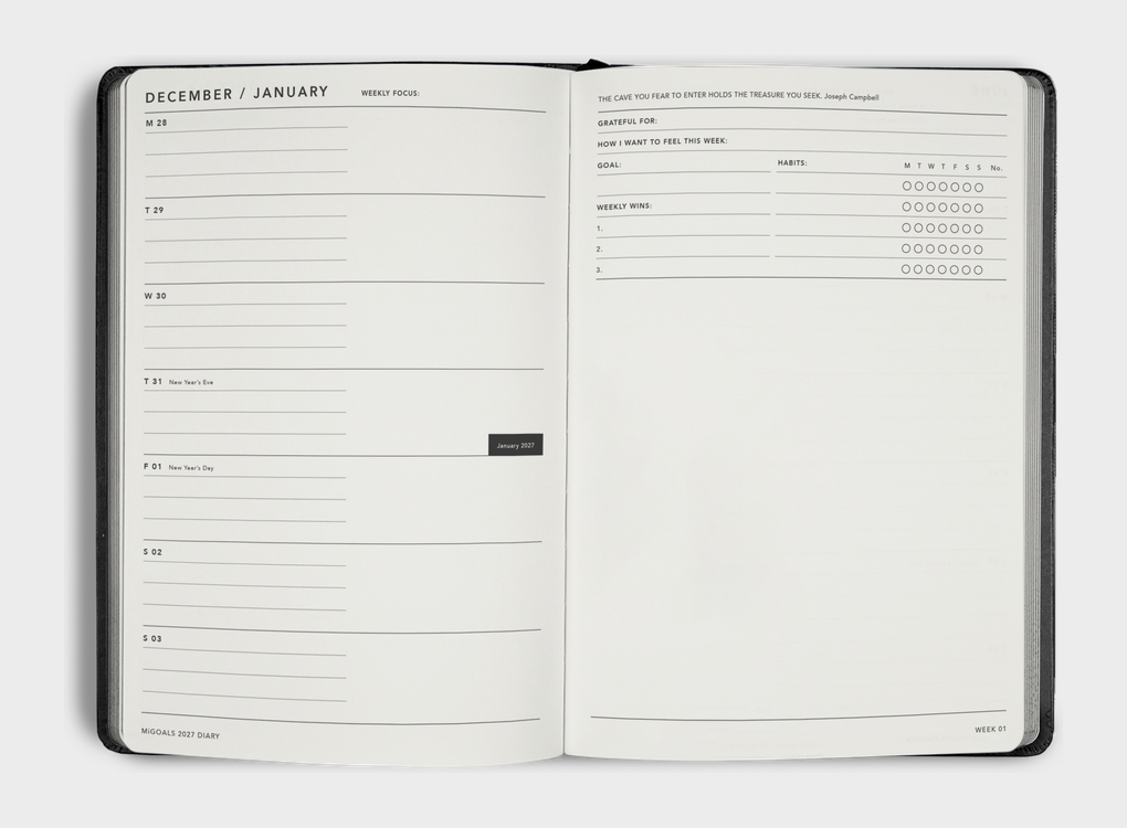 PRE ORDER MiGoals | 2027 A5 Weekly Notes Goal Diary