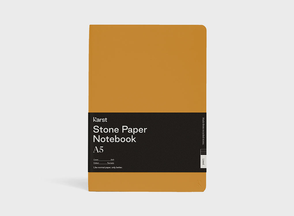 Karst notebook in turmeric with a vegan leather soft cover