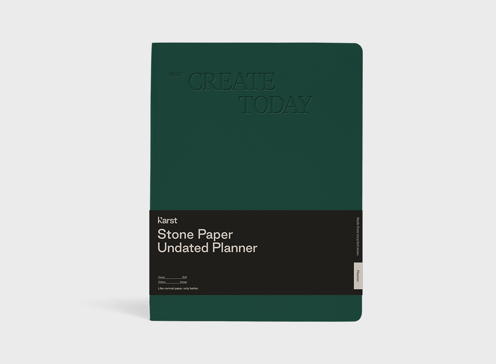 Forest Karst stone paper B5 planner, an undated diary with a minimal sleek design