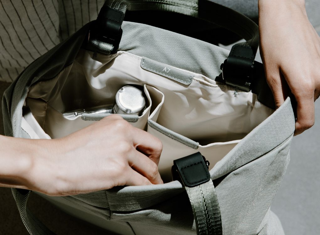 A3 Eucalypt Tote Bag inner being displayed.