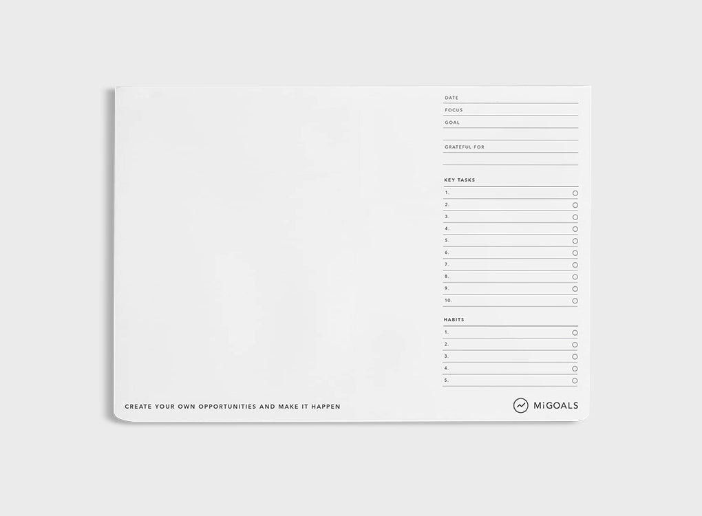 MiGoals Creative desk pad - sketchpad and to-do list
