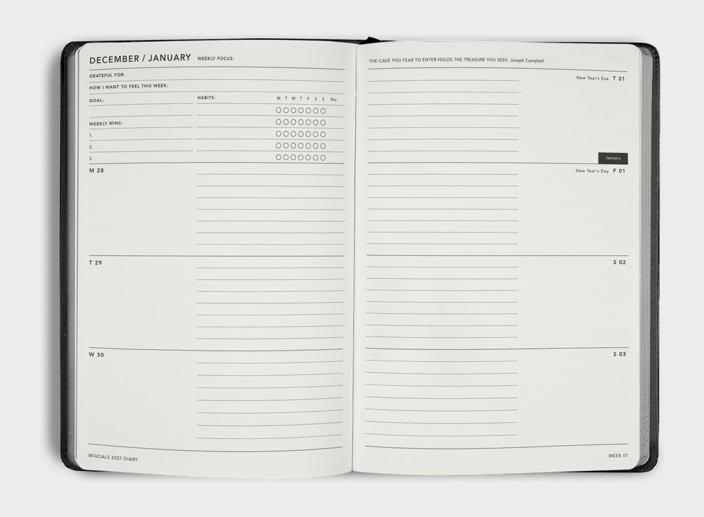 PRE ORDER MiGoals | 2027 A5 Weekly Spread Goal Diary