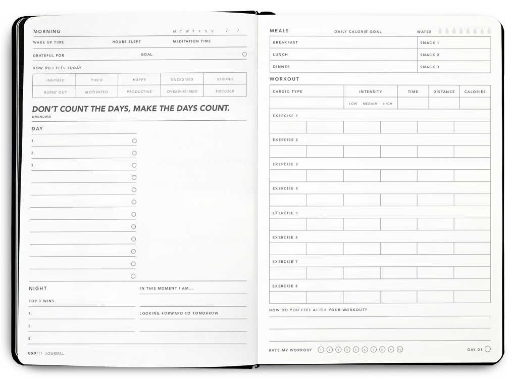 Fitness Journal layout by MiGoals