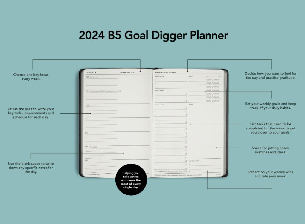 MiGoals | 2024 B5 Goal Digger Diary - Classic