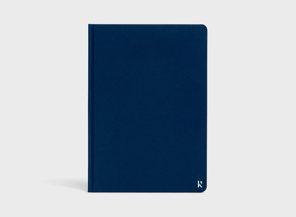 Karst hardcover notebook in A5 with eco friendly stone paper in navy blue