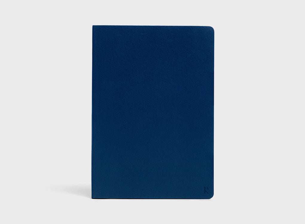 Karst notebook in navy with a vegan leather soft cover