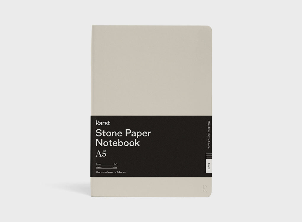 Karst notebook in stone with a vegan leather soft cover
