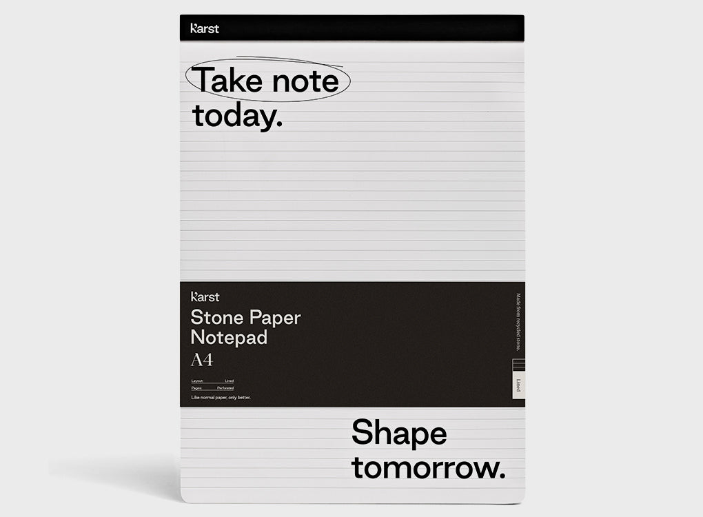 Karst stone paper A4 notepad, eco friendly art supplies - lined