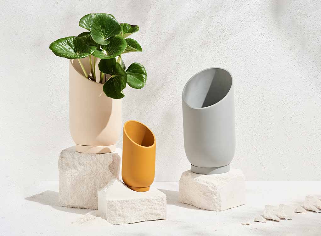 Stone Coloured Summit plant pot by Capra Designs perfect for plants that need shade.