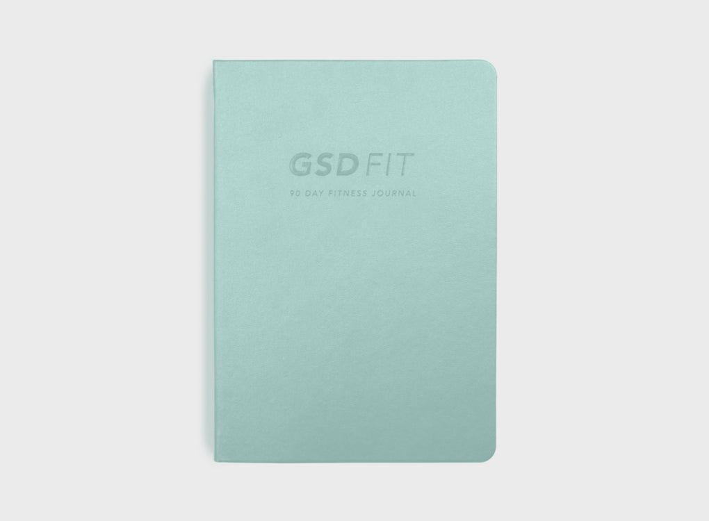 migoals gsd fit a5 fitness journal designed to encourage you to be fit and healthy, and exercise, in mint green