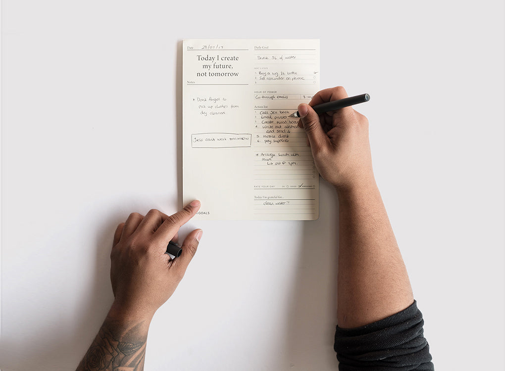 A life shot of the Daily Productivity Pad