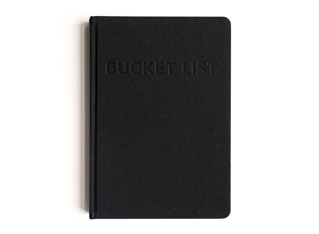 A5 Black Linen Hard Cover Bucket List journal