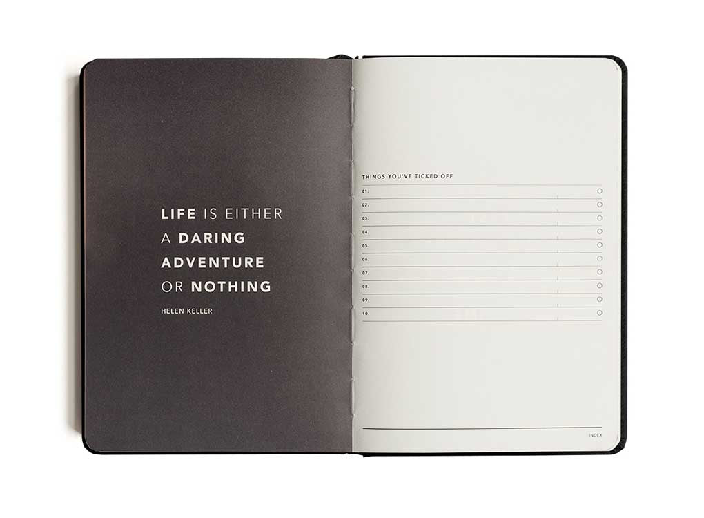 Life is either a daring adventure or nothing - 208 pages MiGoals Bucket list journal