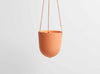 Capra Designs hand-made hanging plant pot in Desert with leather straps to hang. Hanging planters from Melbourne.