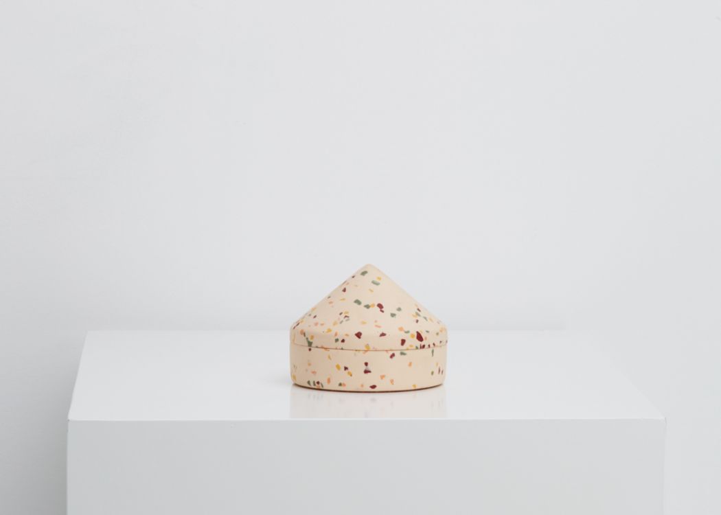 Salt terrazzo CONE Keepsake Box by Capra Designs. Worldwide shipping. Free UK Shipping over £30.