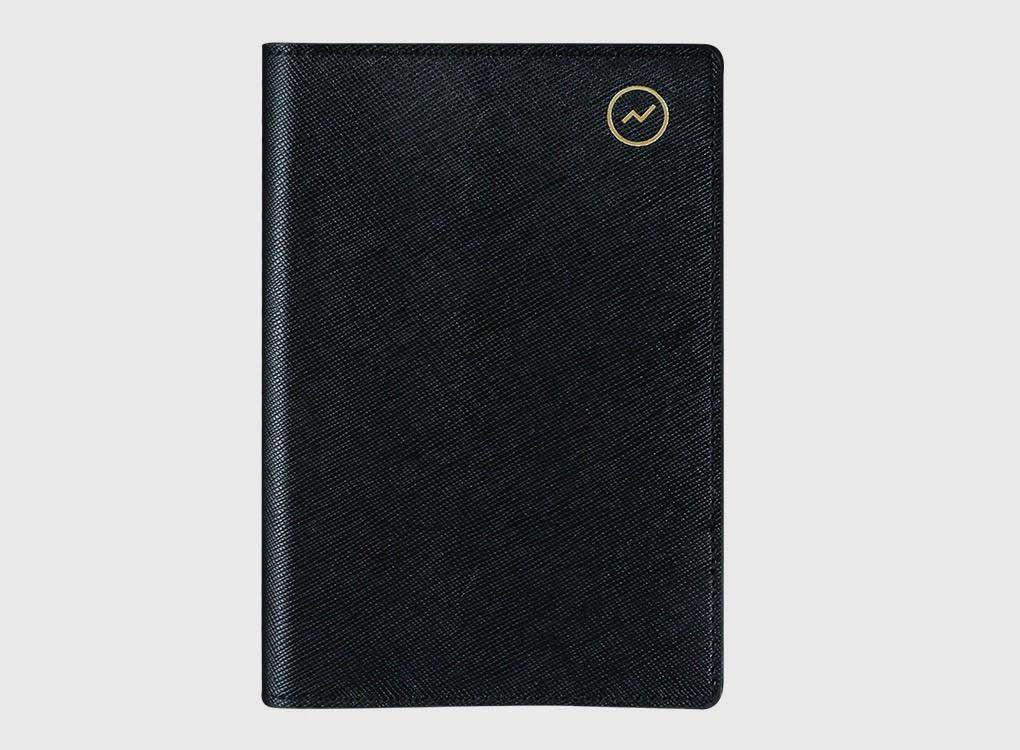 MiGoals get shit done travel wallet in black, with a motivational quote designed to increase productivity