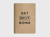 Stationery - &#39;GET SHIT DONE&#39; NOTEBOOK / TO-DO-LIST (A6) in red and white with a bold motivational quote on the front to increase your productivity