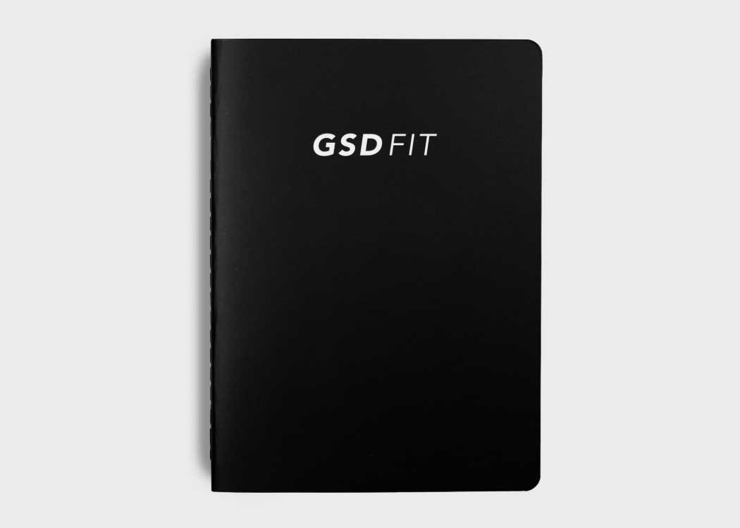 GSD Fit Notebook and Fitness Planner. Plan and track your weekly workouts, personal best and add to-do lists.