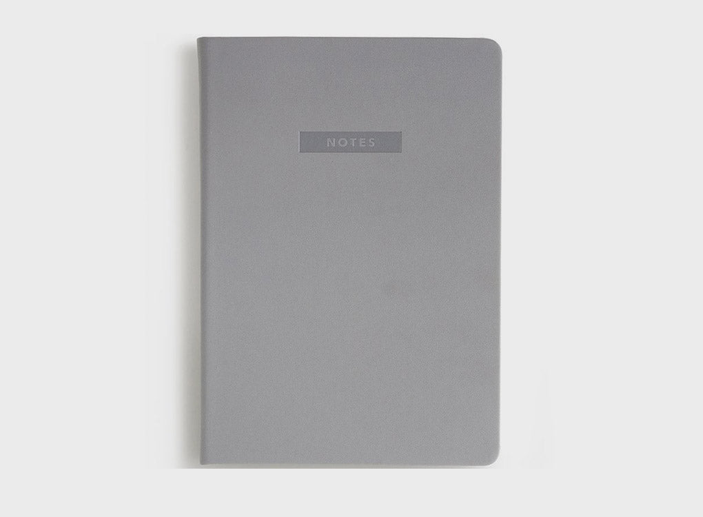 MiGoals notes journal front cover in grey, designed to increase organisation and productivity