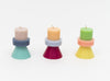 Set of 3 mini stacking candles by Yod &amp; Co, in bright, pastel and summery colours